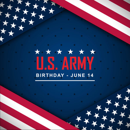 U.S. Army Birthday June 14 Background Vector Illustrationのイラスト素材