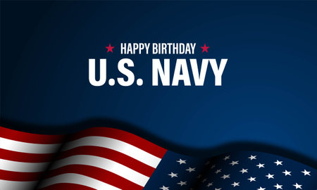 Happy  Birthday US Navy October 13 background Vector Illustrationのイラスト素材