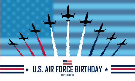 US Air Force Birthday September 18th Background Vector Illustrationのイラスト素材