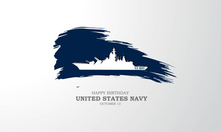 Happy  Birthday US Navy October 13 background Vector Illustrationのイラスト素材