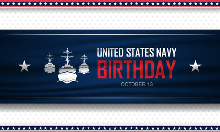 Happy  Birthday US Navy October 13 background Vector Illustrationのイラスト素材