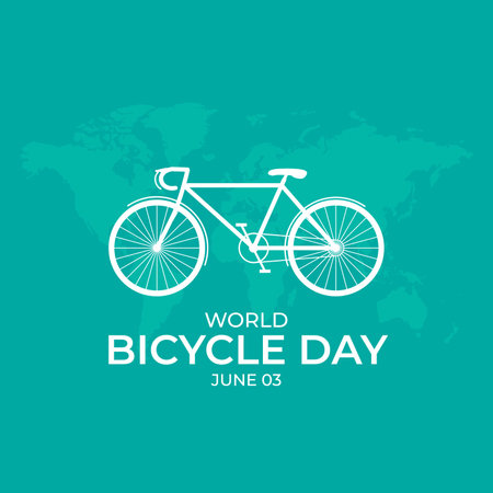 World Bicycle Day June 3 Background Vector Illustrationのイラスト素材
