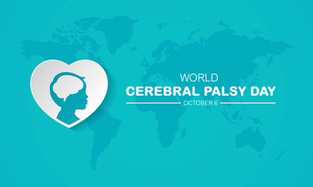 World Cerebral Palsy Day October 6 Background Vector Illustrationのイラスト素材