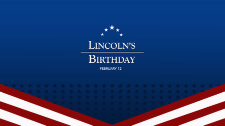 Happy Lincoln's Birthday February 12 Background Vector Illustrationのイラスト素材