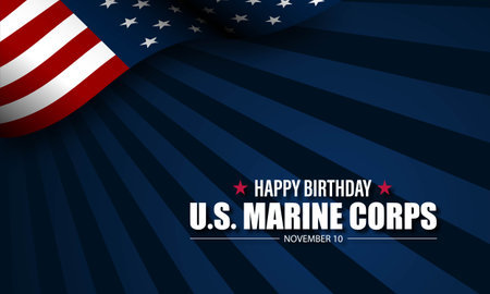 US Marine Corps Birthday November 10 Background Vector Illustration