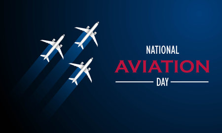 National Aviation Day August 19 Background Vector Illustrationのイラスト素材