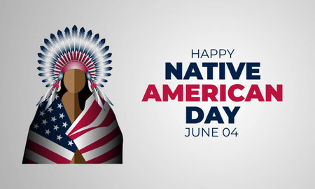 Happy Native American Day Background vector illustrationのイラスト素材