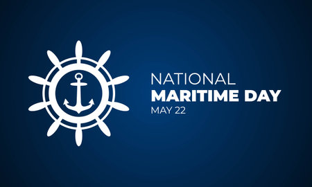 Happy National Maritime Day May 22 Background vector illustrationのイラスト素材