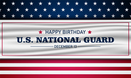 United States National Guard Birthday December 13 Background Vector Illustrationのイラスト素材
