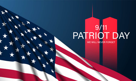 Patriot Day September 11th background vector illustrationのイラスト素材