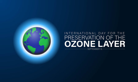 International Day For The Preservation Of The Ozone Layer September 16 Background Vector Illustrationのイラスト素材