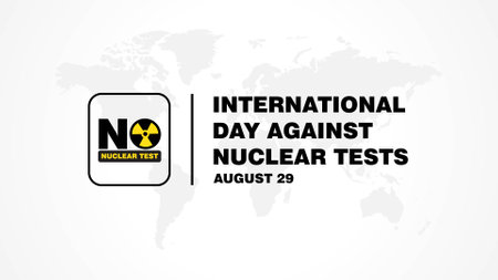 International Day Against Nuclear Tests. August 29 background vector illustrationのイラスト素材
