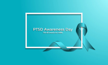 National PTSD Awareness Day June 27 Background Vector Illustrationのイラスト素材