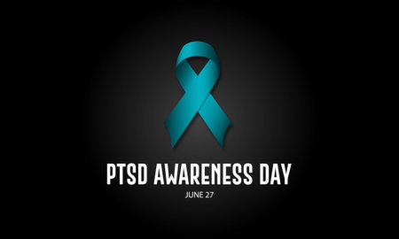 National PTSD Awareness Day June 27 Background Vector Illustrationのイラスト素材