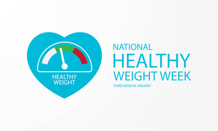 National Healthy Weight Week Background Vector Illustrationのイラスト素材