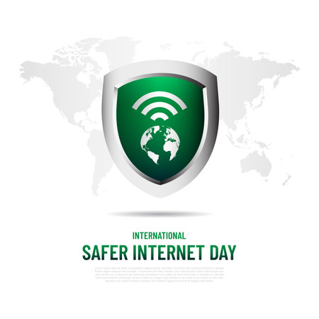 International Safer Internet Day Background Vector Illustrationのイラスト素材