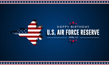 Happy birthday US Air Force Reserve April 14 Background Vector Illustrationのイラスト素材
