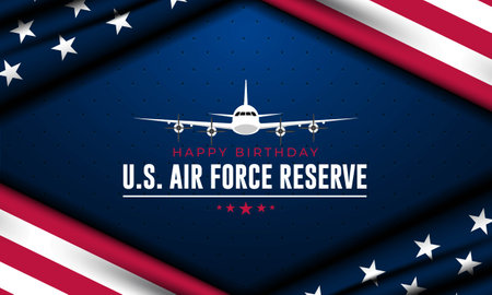 Happy birthday US Air Force Reserve April 14 Background Vector Illustrationのイラスト素材
