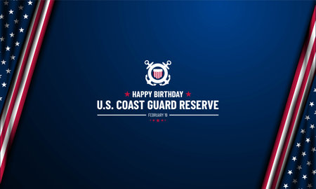 U.S. Coast Guard Reserve Birthday February 19 Background Vector Illustrationのイラスト素材