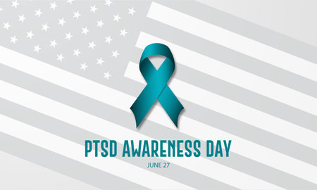 National PTSD Awareness Day June 27 Background Vector Illustrationのイラスト素材