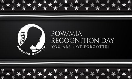 National POW MIA Recognition Day September 15 Background Vector Illustrationのイラスト素材