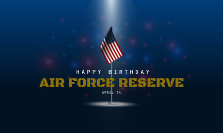 Happy birthday US Air Force Reserve April 14 Background Vector Illustrationのイラスト素材