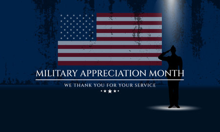 Happy National Military Appreciation Month Background Vector Illustrationのイラスト素材