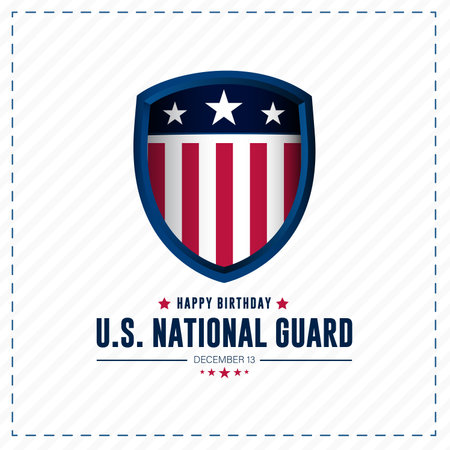 United States National Guard Birthday December 13 Background Vector Illustrationのイラスト素材