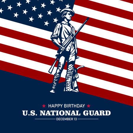 United States National Guard Birthday December 13 Background Vector Illustrationのイラスト素材
