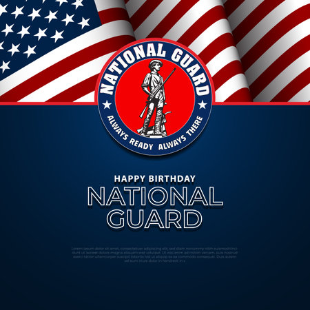 United States National Guard Birthday December 13 Background Vector Illustrationのイラスト素材
