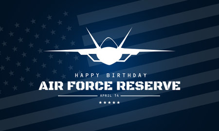 Happy birthday US Air Force Reserve April 14 Background Vector Illustrationのイラスト素材