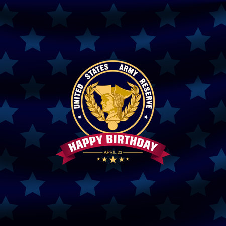 Happy Birthday US Army Reserve April 23 Background Vector Illustrationのイラスト素材