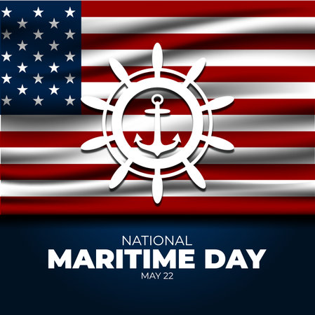 Happy National Maritime Day May 22 Background vector illustrationのイラスト素材