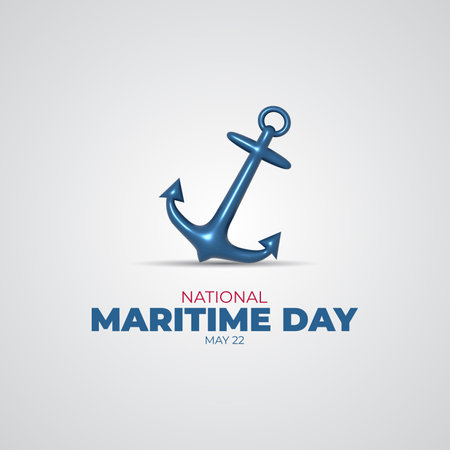 Happy National Maritime Day May 22 Background vector illustrationのイラスト素材