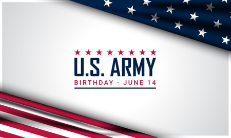 U.S. Army Birthday June 14 Background Vector Illustrationのイラスト素材