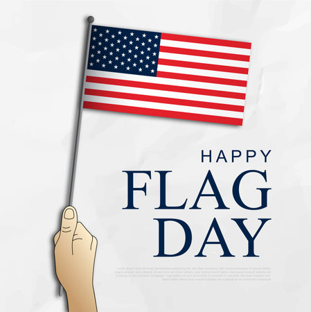 Happy Flag Day United States Of America June 14 Background Vector Illustrationのイラスト素材