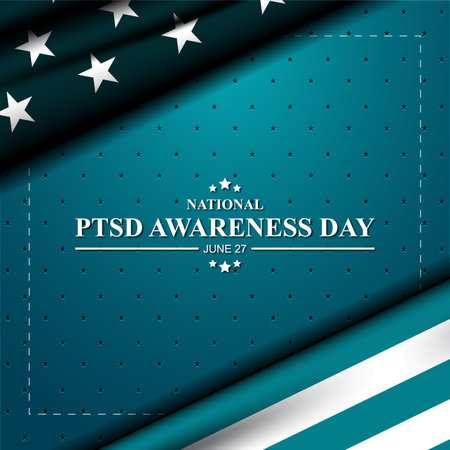 National PTSD Awareness Day June 27 Background Vector Illustrationのイラスト素材