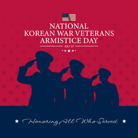 National Korean War Veterans Armistice Day July 27 Background vector Illustrationのイラスト素材