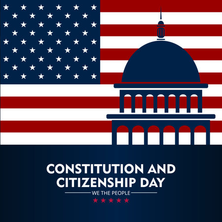 Happy Constitution and citizenship day United States Of America background vector illustration