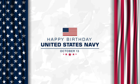 Happy  Birthday US Navy October 13 background Vector Illustrationのイラスト素材