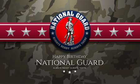 United States National Guard Birthday December 13 Background Vector Illustrationのイラスト素材
