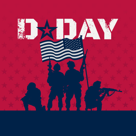 D-Day Normandy Landings June 06 Background Vector illustrationのイラスト素材