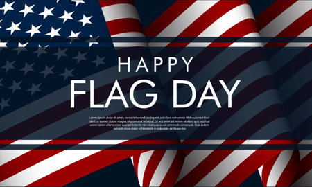 Happy Flag Day United States Of America June 14 Background Vector Illustrationのイラスト素材
