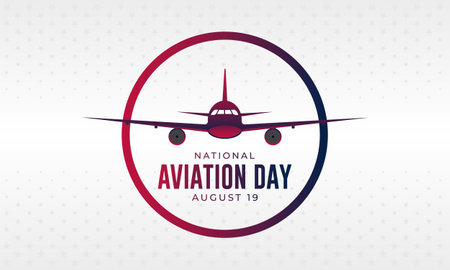 National Aviation Day August 19 Background Vector Illustrationのイラスト素材