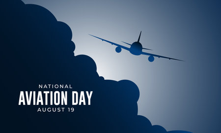 National Aviation Day August 19 Background Vector Illustrationのイラスト素材