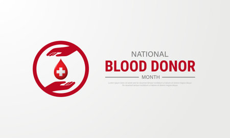 National Blood Donor Month Background Vector Illustrationのイラスト素材