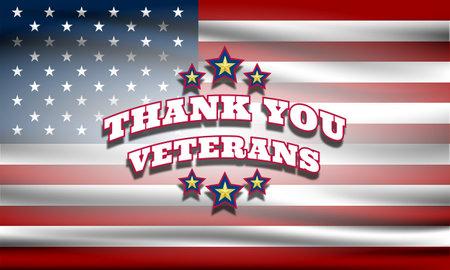 Thank you veterans, November 11, honoring all who served, American flags background vector illustrationのイラスト素材