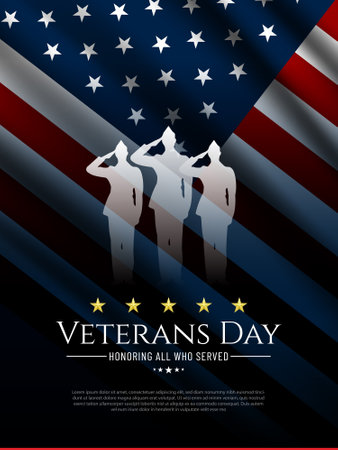 Happy Veterans Day United States of America background vector illustrationのイラスト素材