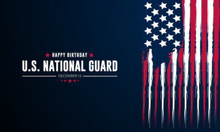 United States National Guard Birthday December 13 Background Vector Illustrationのイラスト素材