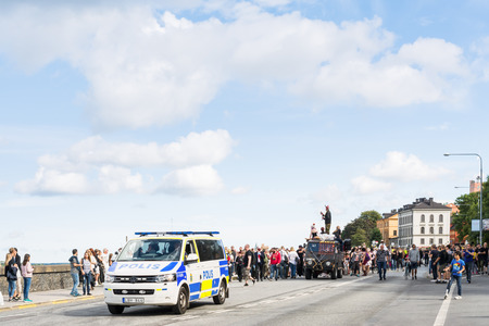 STOCKHOLM, SWEDEN â AUGUST 20, 2016: People dressed up as zombies participate in annual Zombie Walk parade in Stockholm, Swedenのeditorial素材
